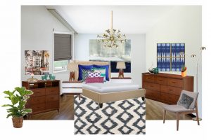 Designing a Mid Century Modern Guest Room with a Touch of Boho Flair Guest Bedroom Makeover interior design before picture, before and after #RFBloggers mid century modern guest bedroom design concept design ideaa raymour & flanigan