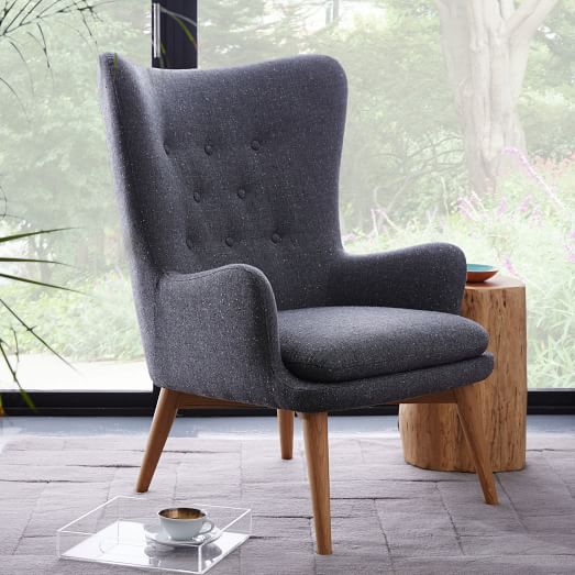 Niels Upholstered Wing Chair, West Elm - $399 accent chairs