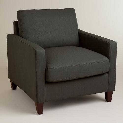 Charcoal Gray Textured Woven Abbott Chair, World Market accent chairs
